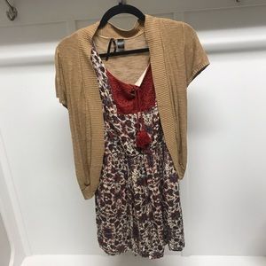 Adorable floral dress with cardigan